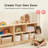 Rubber Wood 5-compartment Montessori Shelf, 35.4"l