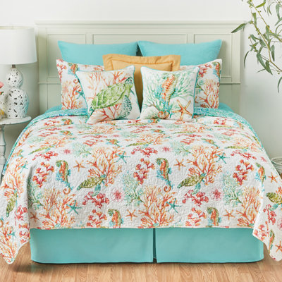 Ensemble de courtepointe réversible en coton Chandler Cove