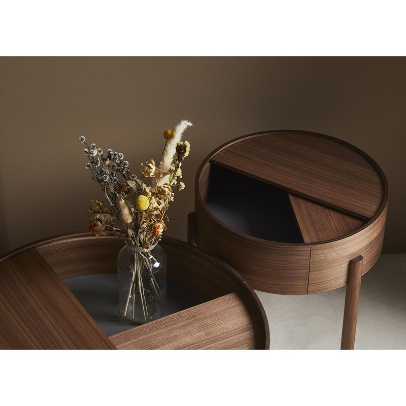 Arc Side Table, Matte Lacquered Walnut