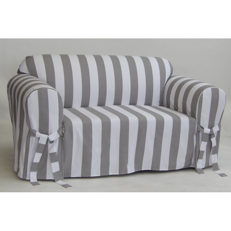 Housse pour coussins à rayures, H 38 po x l 96 po x P 36 po, Gris