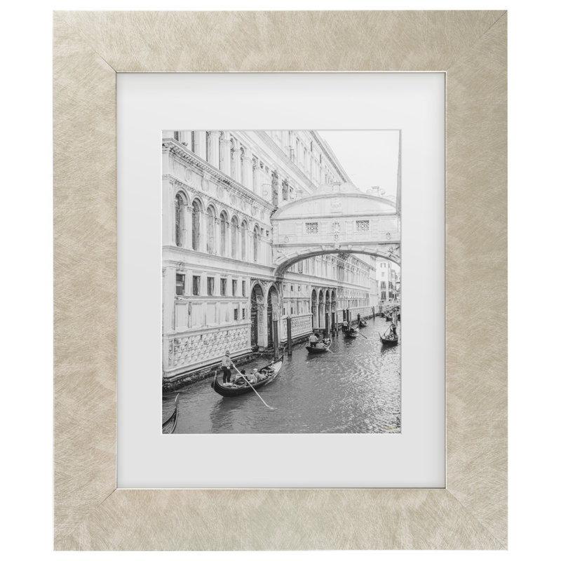 Art encadré de la gondole de Venise, H 14,5 po x l 17,5 po, Cadre crème