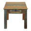 Table de bout carrée 24 po en bois massif brun avec tiroir
