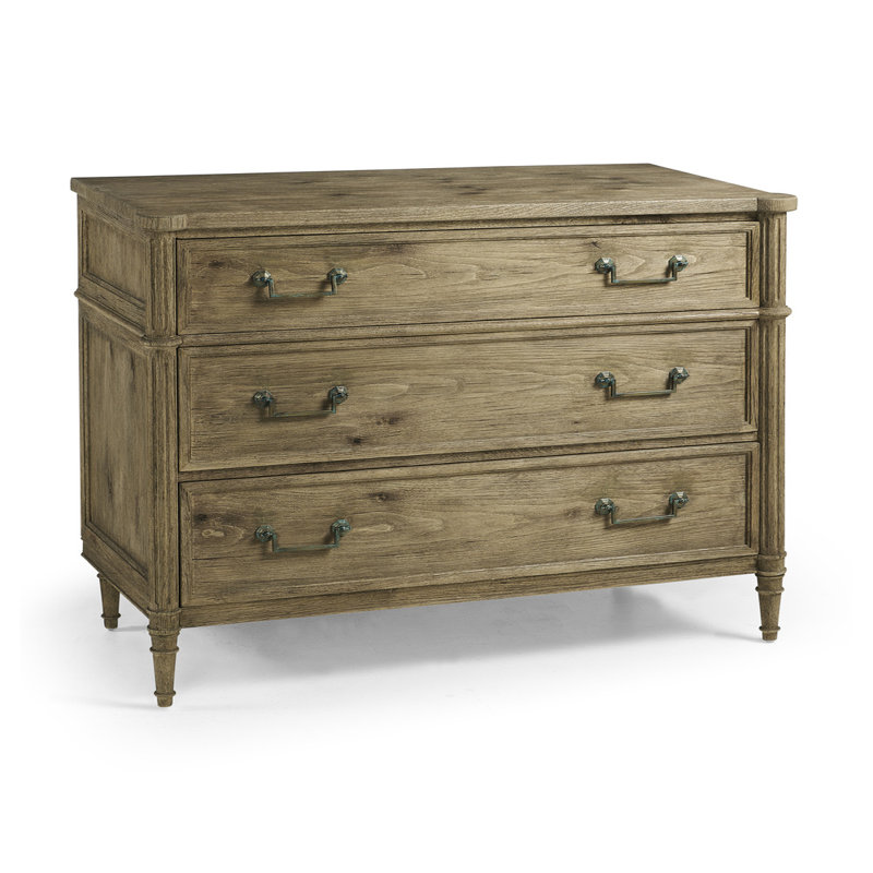Commode en bois massif Kalpa, Châtaignier rayé brun