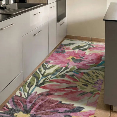 Camellia Pink Easy to Clean Vinyl Mat