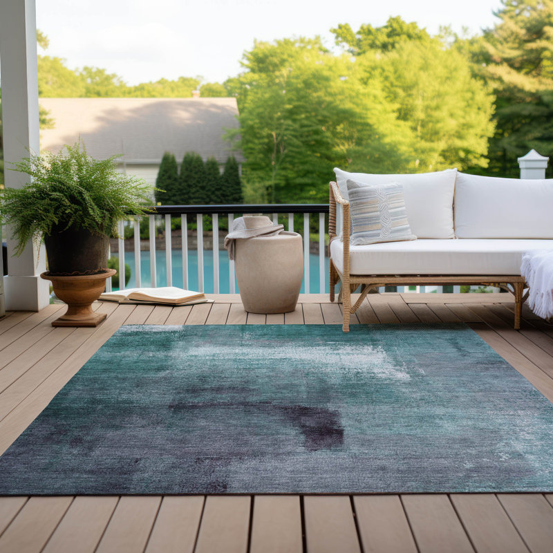 Malm Washable Abstract Indoor / Outdoor Rug, Rectangle 3' x 5'
