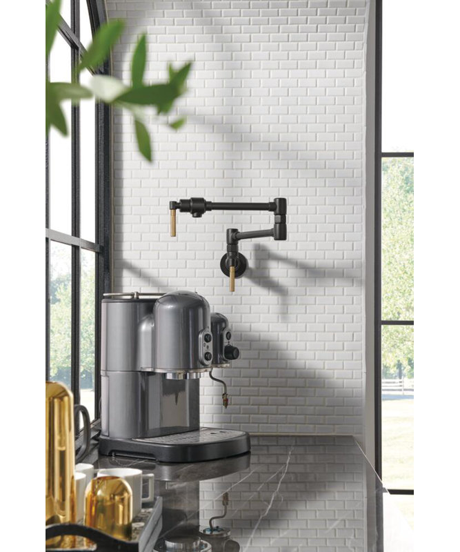 Litze® Wall Mount Pot Filler with Knurled Handle, Luxe Gold