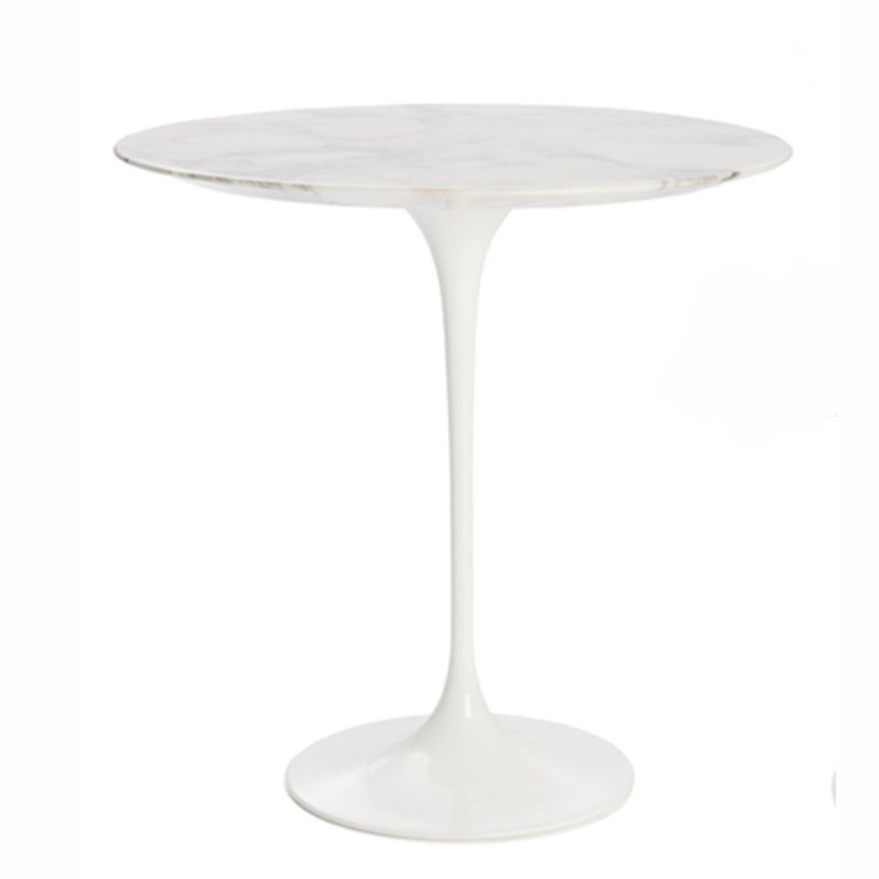 Alazea Block End Table, White Marble