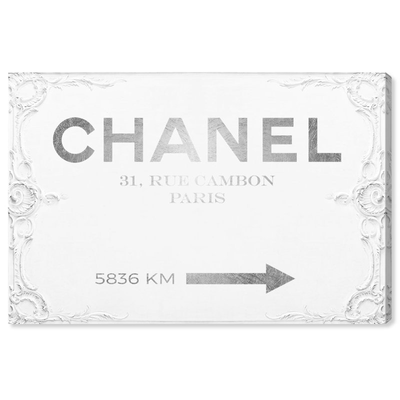 «Fashion and Glam Couture», panneau de signalisation rococo - impression, H 24 po x l 36 po, Toile tendue