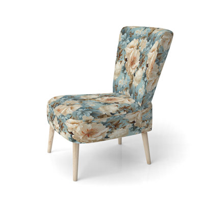 Chaise d'appoint rembourrée Cottage Beige Timeless Peony Delights