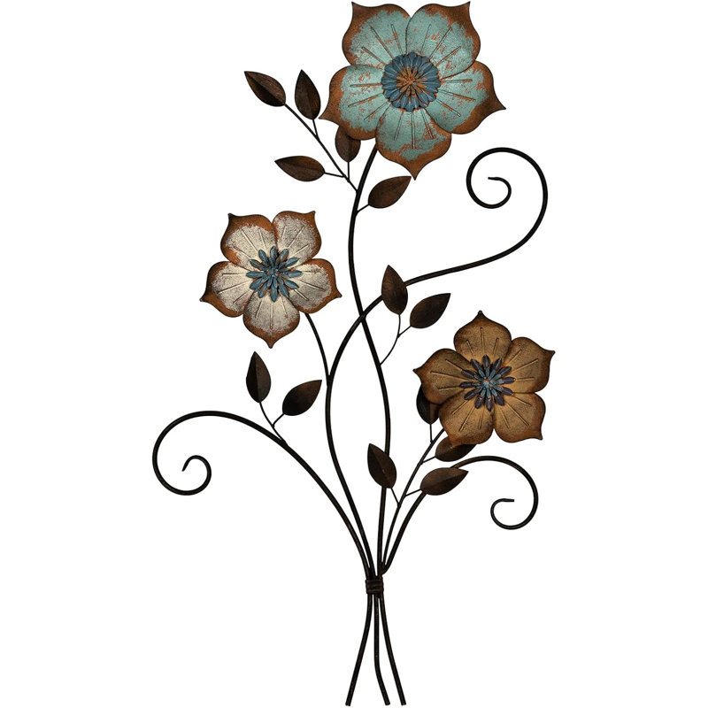 Tricolor Flower Wall Décor