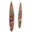 Décoration murale tropicale en bois sculpté à la main, représentant une planche de surf, une tortue marine et un palmier, lot de 2, hauteur 99 cm (39 pouces).