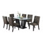 Ensemble de 2 chaises modernes en tissu capitonné en bois d'hévéa-676547758