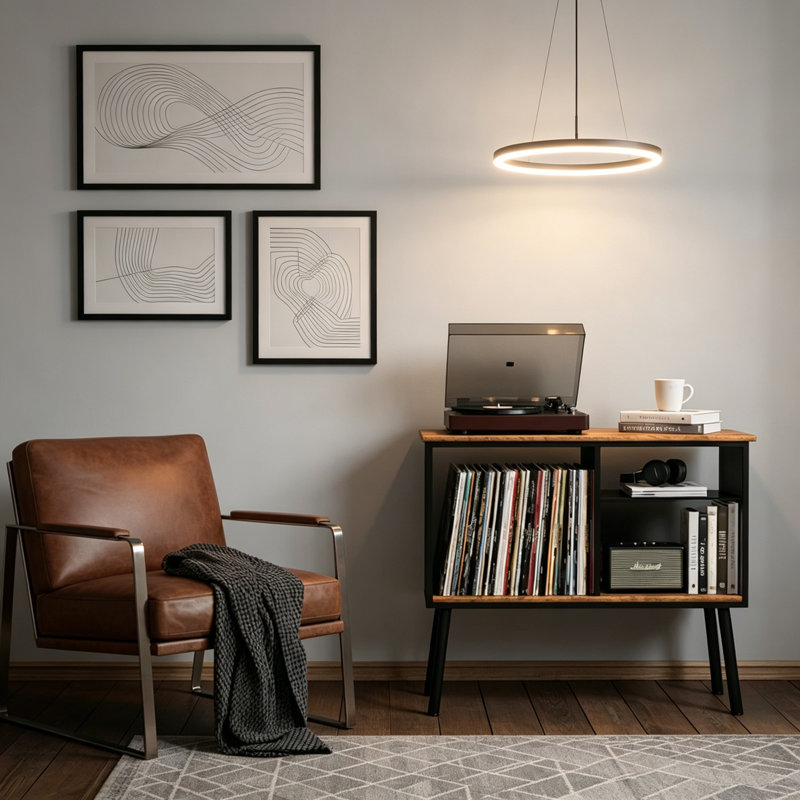 Metal,Manufactured Wood 70cm H Media Shelves