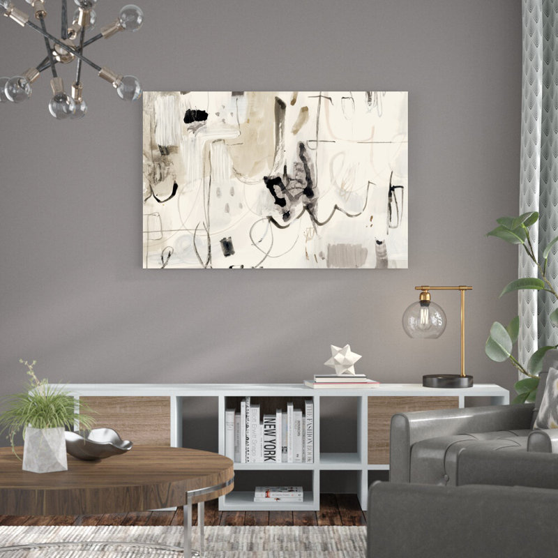 «Net Neutral II» par Victoria Barnes - peinture sur toile tendue, H 32 po x l 48 po