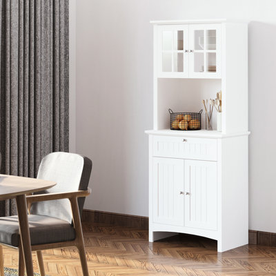 White Kitchen Storage - Buffet With , Adjustable Shelves, Design White, Multi Shelving, , Shelves