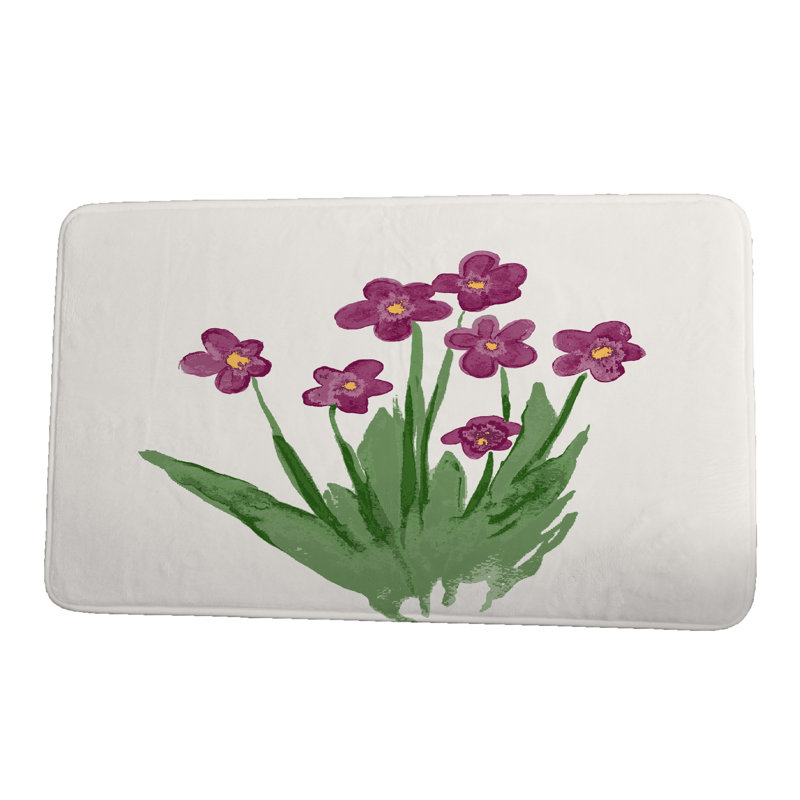 Loucks Non-Slip Bath Mat, Purple, 34" W x 21" L