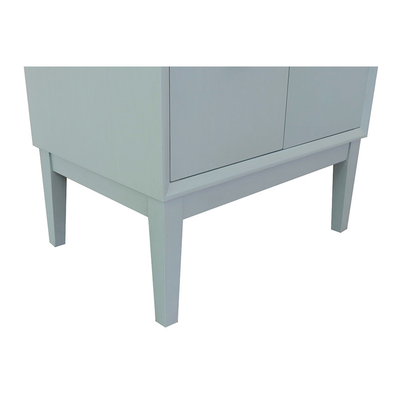 Crumley 31'' Single Bathroom Vanity with Top, Aqua Blue/Black Galaxy