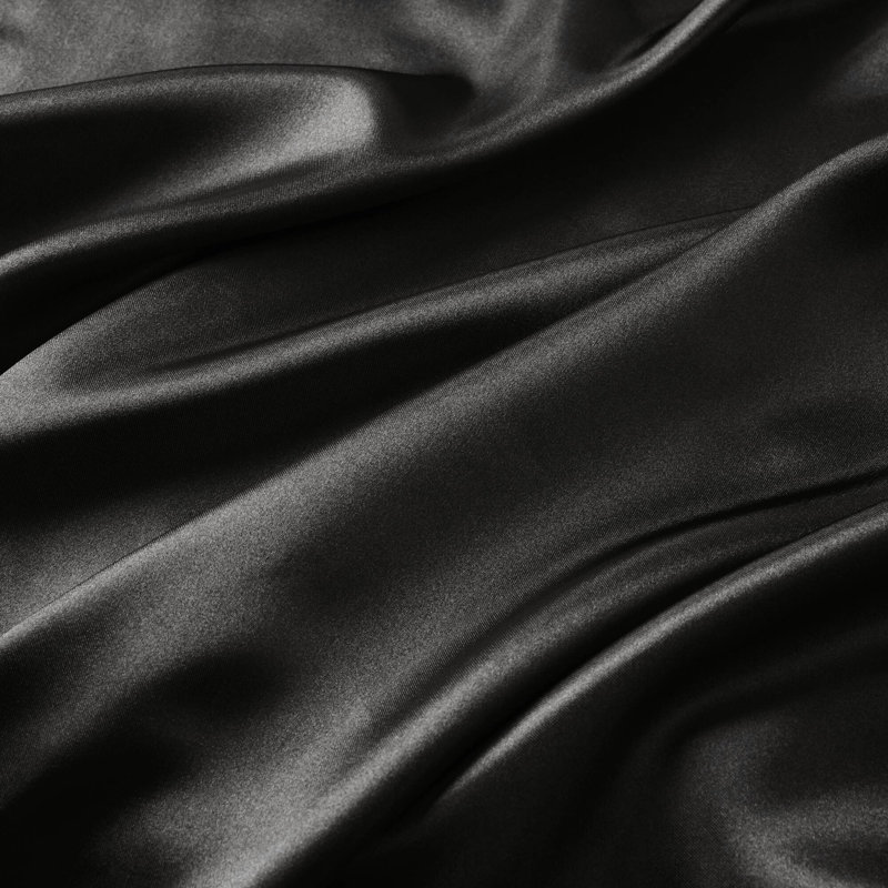 Satin Wrinkle Resistant Luxury Sheet Set, Black, Queen Sheet Set + 4 Standard Pillowcases