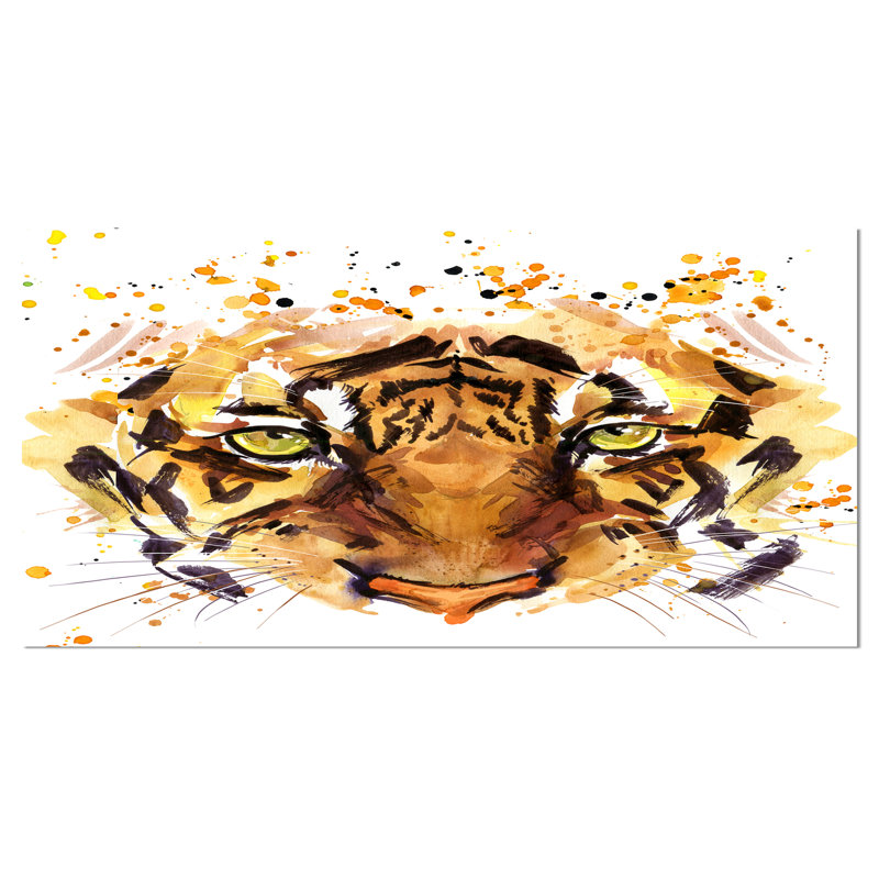 «Animal Eyes with Fire», reproduction d'art, H 16 po x l 32 po x P 1 po, Toile tendue