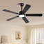 Ventilateurs de plafond noirs de 52 pouces avec lumières à DEL et télécommande / application, intensité variable 3CCT, moteur à courant continu réversible, silencieux, 5 ventilateurs de plafond à double face pour la chambre à coucher, intérieur / extérieur couvert-117580824-117580823