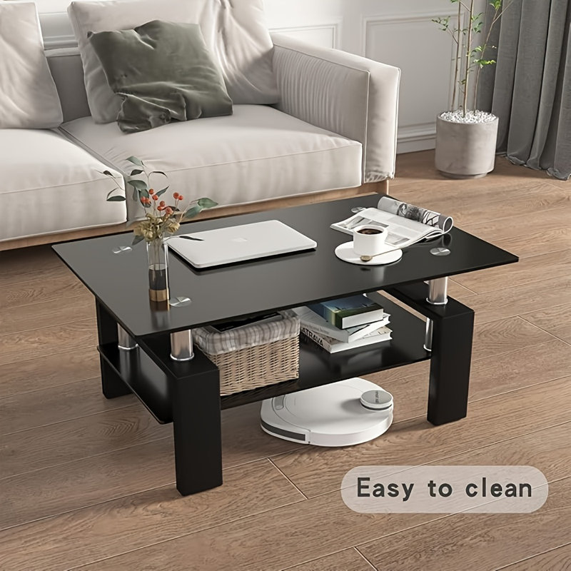 Rectangle Black Glass Coffee Table