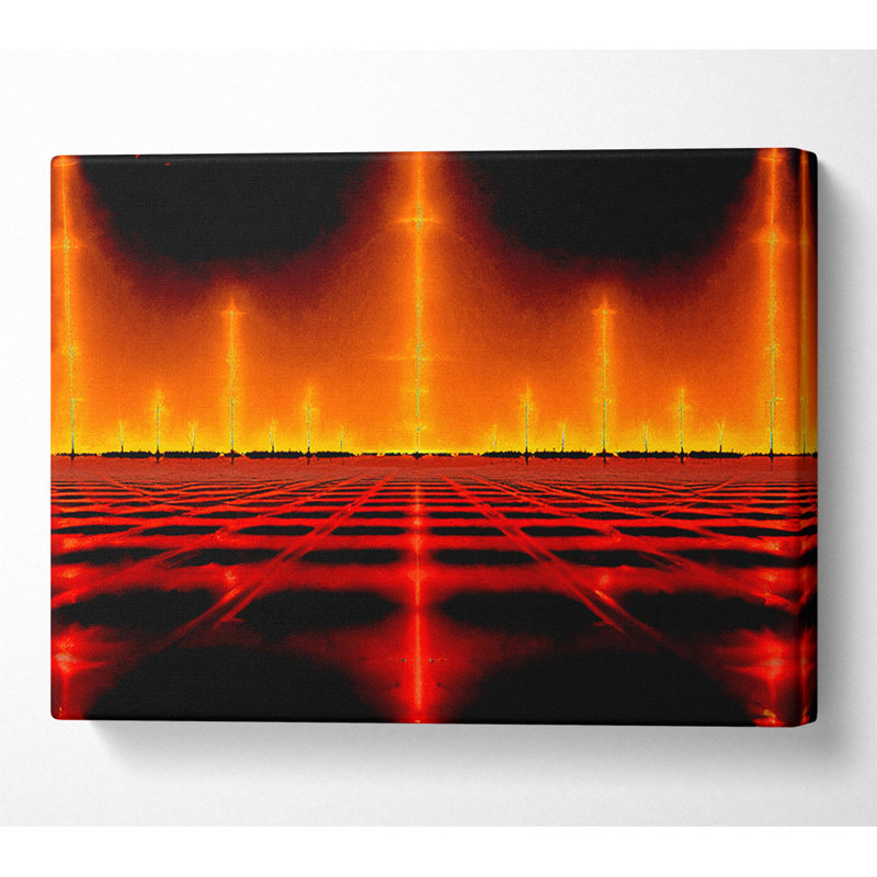 Electrical Fire Grid - Wrapped Canvas Print, 81cm H x 121.9cm W x 10cm D