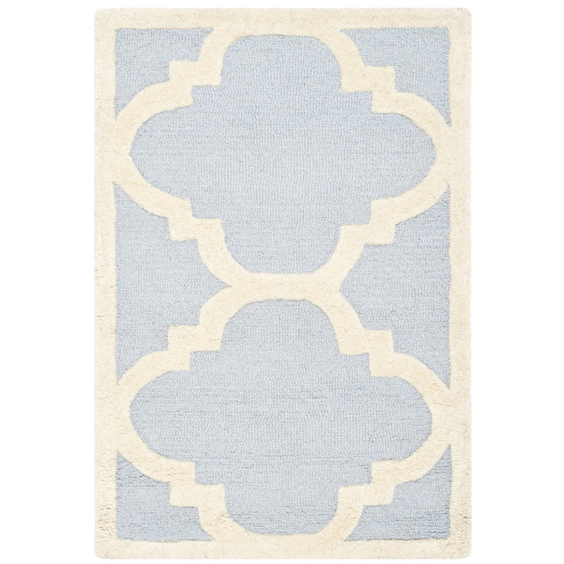 Keith Geometric Wool Hand Woven Area Rug, Rectangle 61 x 91 cm
