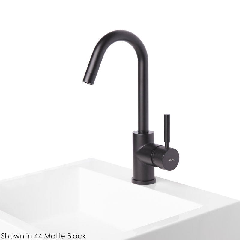 Cigno Single Hole Bathroom Faucet with Drain Assembly, Matte Black