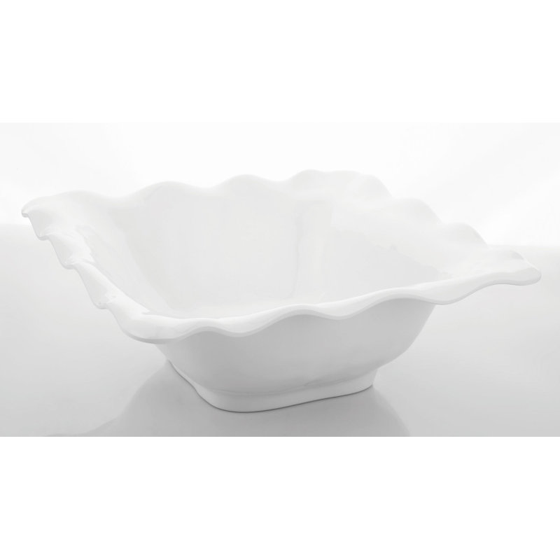 2-Piece White Melamine Serving Bowl, 12.5"