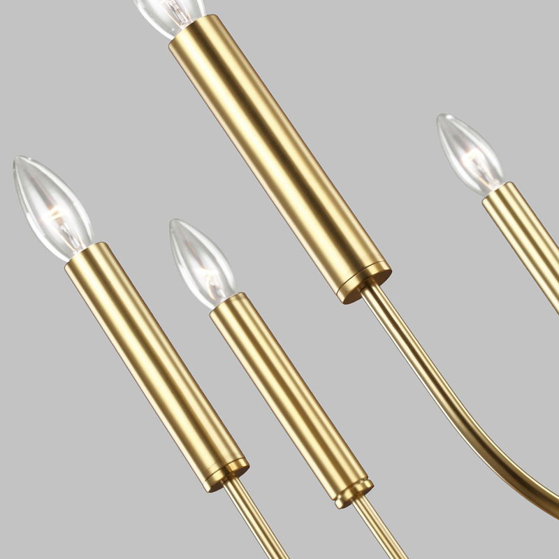 Reign 9 - Light Candle Style Chandelier, Burnished Brass