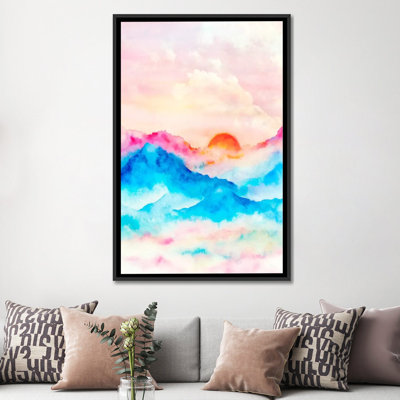 «Sunset II», reproduction d'aquarelle sur toile tendue