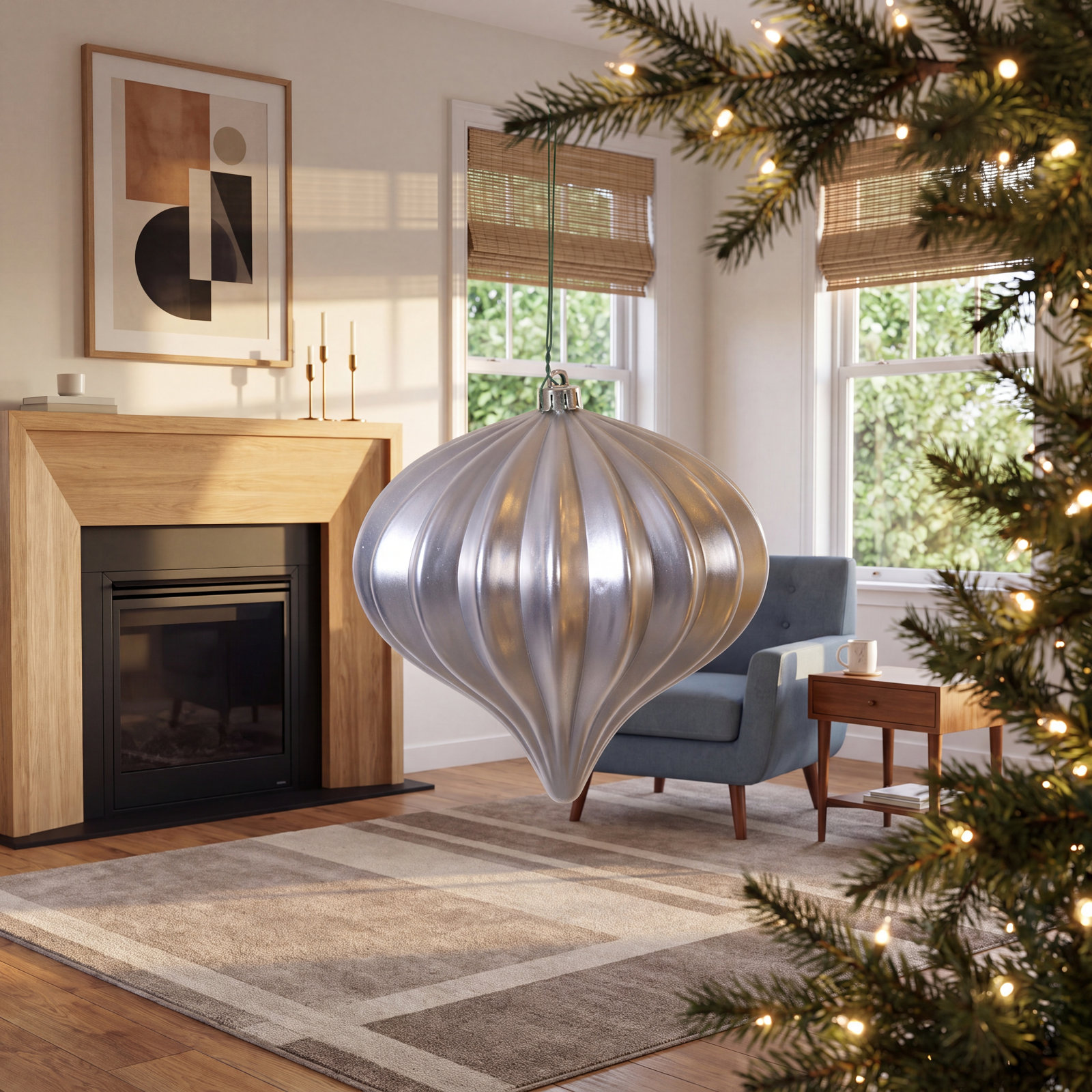 5.7" Onion Christmas Ornament UV, Silver
