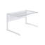 Bureau de coin en verre transparent et blanc et acier de 78 pouces