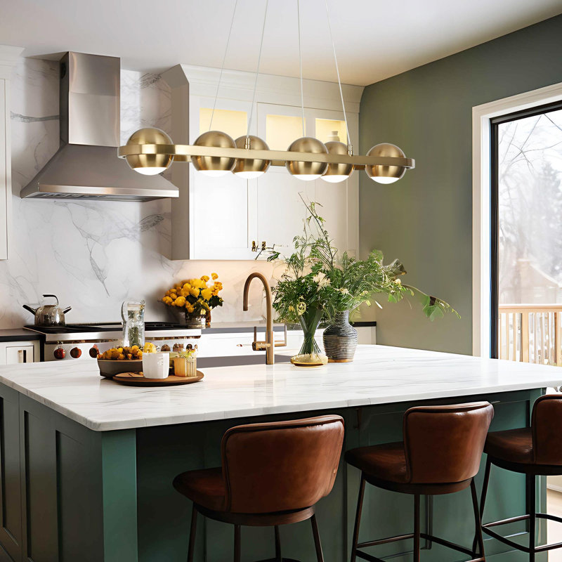 Bhagwan 6 - Light Kitchen Island Linear LED Pendant
