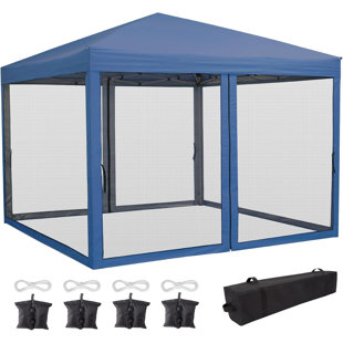 10 X 10 FT Pop Up Canopy, Heavy Duty Party Tent With Mosquito Netting, Height Adjustable Instant Sun Shade, Portable