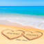 Art mural personnalisé sur toile avec cœurs de plage et noms personnalisés - décor tropical romantique pour les couples, les mariages et les anniversaires-1724281343-1724281337-1724449717