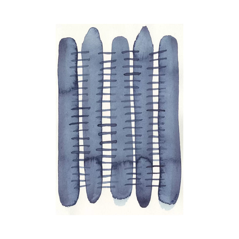 Indigo Stitchy II by Nikki Galapon - Wrapped Canvas Print, 101.6 cm H x 66.04 cm W x 3.175 cm D