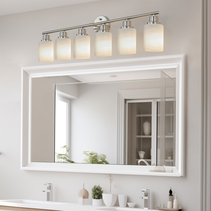 6-Light Modern Bathroom Vanity Light, Brushed Nickel
