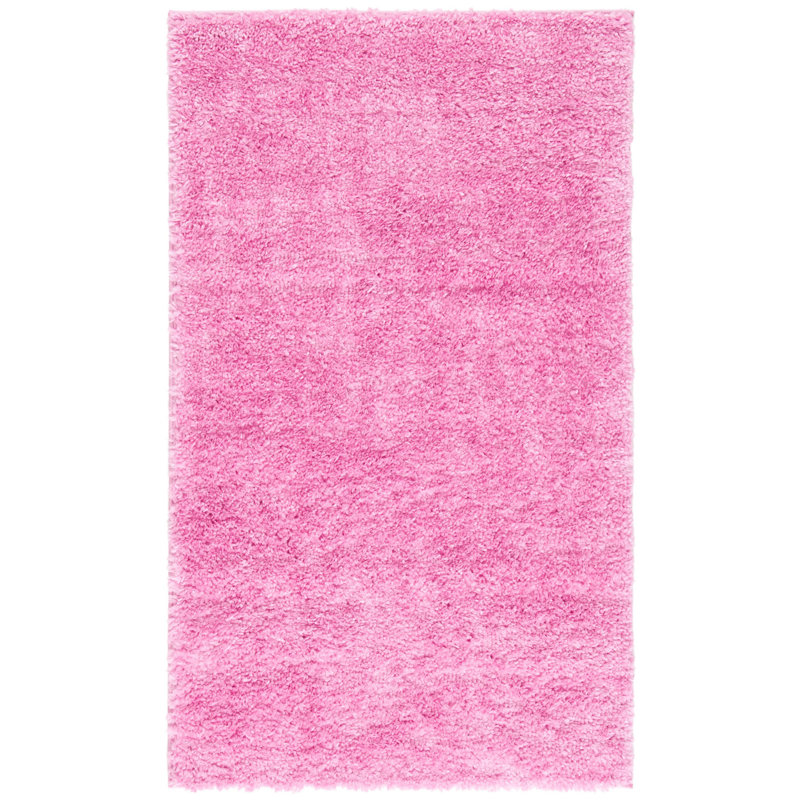 Brittney Performance solid color shag rug, Rectangle 2 pi x 3 pi, Pink