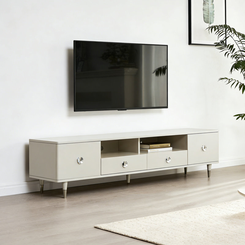 Meuble télé blanc cassé simple et tendance