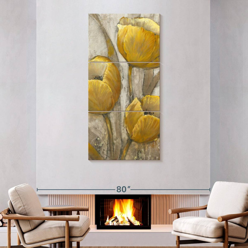 Tulipes ocre I, H 75 po x l 36 po