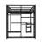 Queen Size Metal Loft Bed Frame with Built-in Wardrobe, Desk and Storage Shelves, Black Loft Bed for Kids Teens Adults