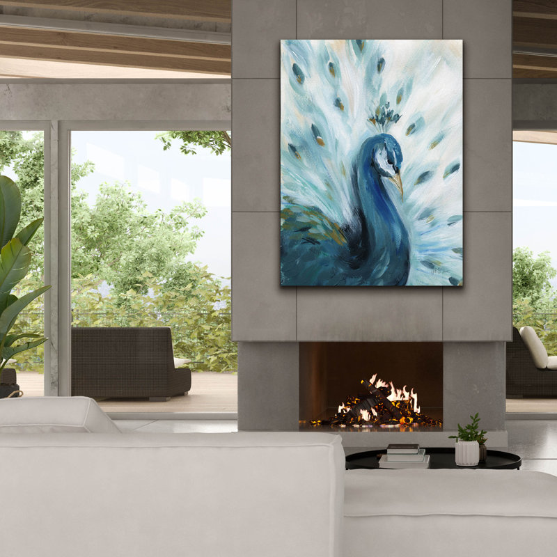 Art mural sur toile Epic Graffiti «Pretty Peacocks 1» par Yvette St. Amant, H 54 po x l 40 po x P 1,5 po