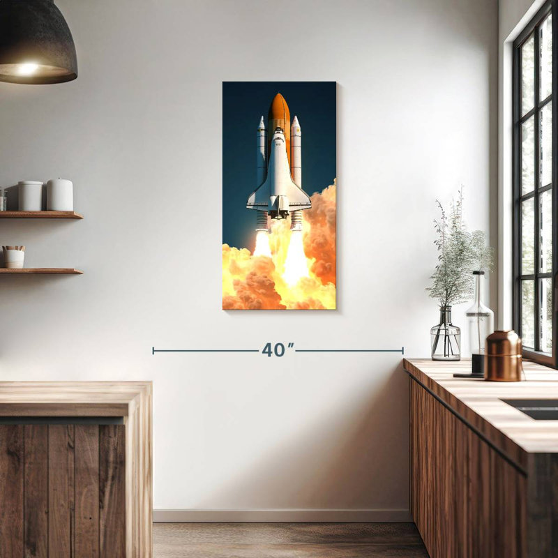 Launching Space Shuttle, 36" H x 18" W