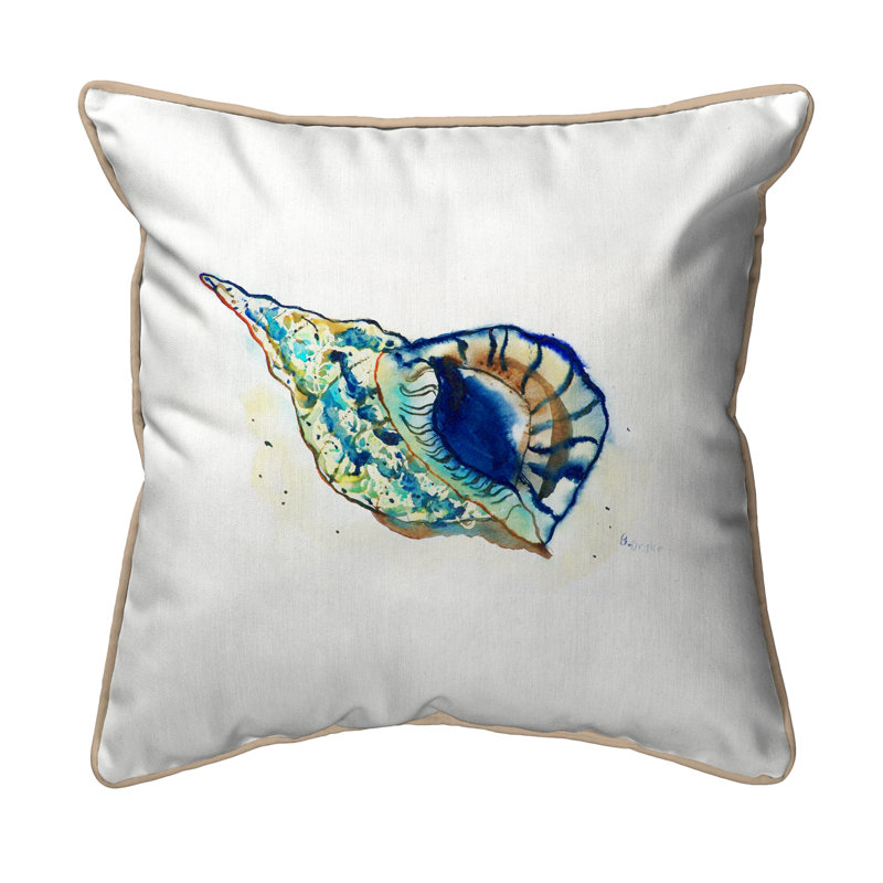 Housse et insert de coussin carré extérieur Shell, Blanc, H 12 po x l 12 po