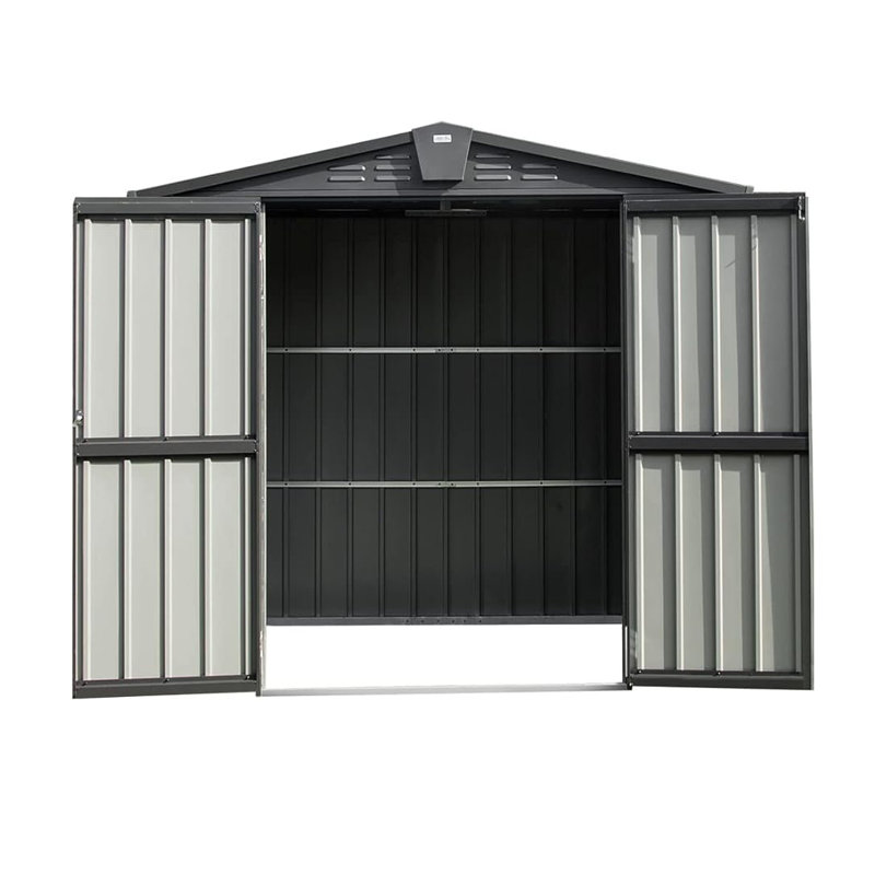167 Cu.Ft Large Capacity Outdoor Storage Shed - 6.5x4.1ft Galvanized Steel Tool Shed with Lockable Double Doors & Vented Roof