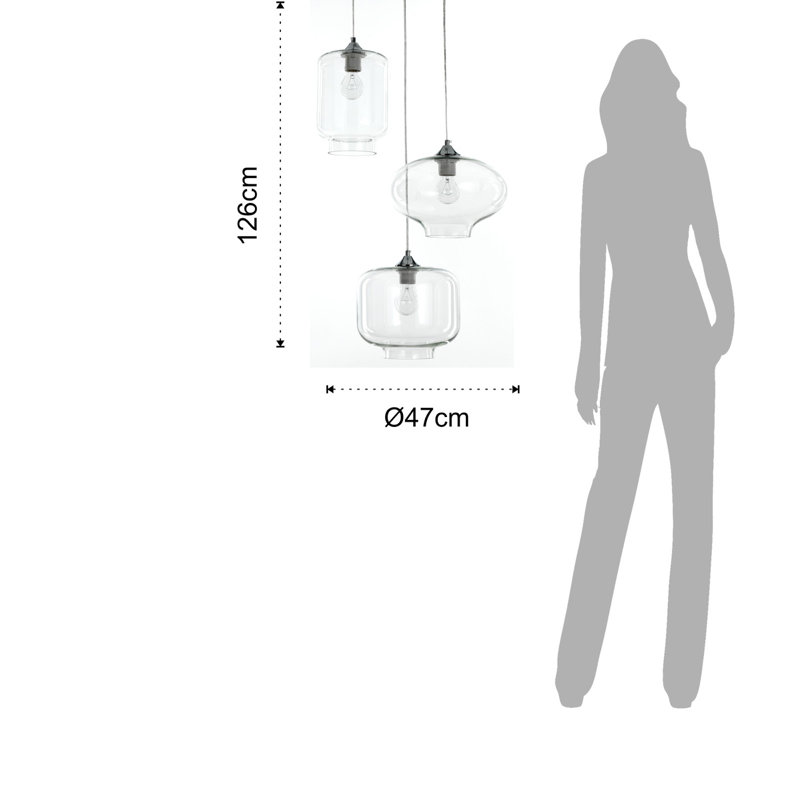 Serafina 3 - Light Black Unique/Statement Pendant