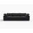 120" Black Linen Blend Modular Sofa With Toss Pillows