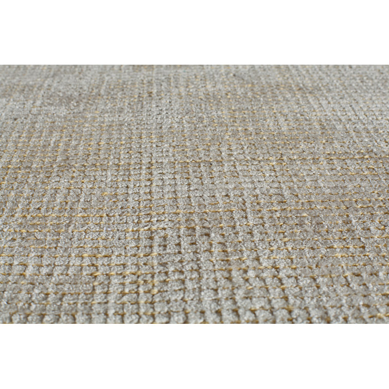Tapis gris touffeté à la main, Rectangulaire 2 pi x 3 pi
