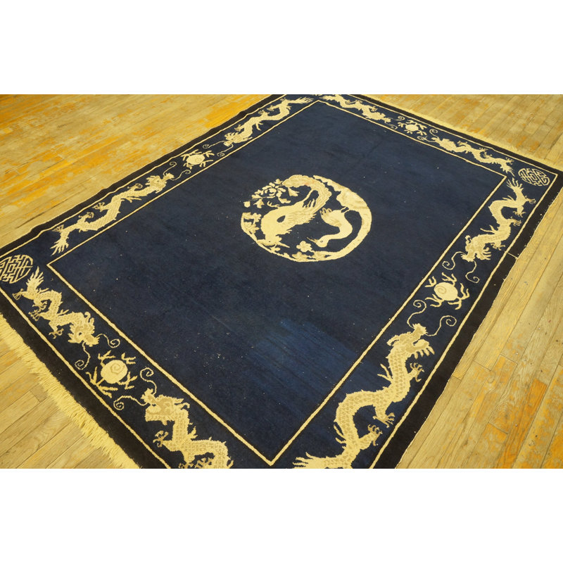 Antique Chinese - Peking Geometric Knotted Rug